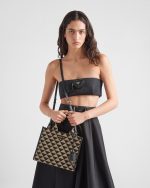 Small Prada Symbole Embroidered Fabric Handbag - Image 7